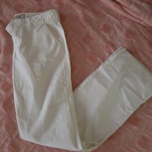 White boot cut pants low rise